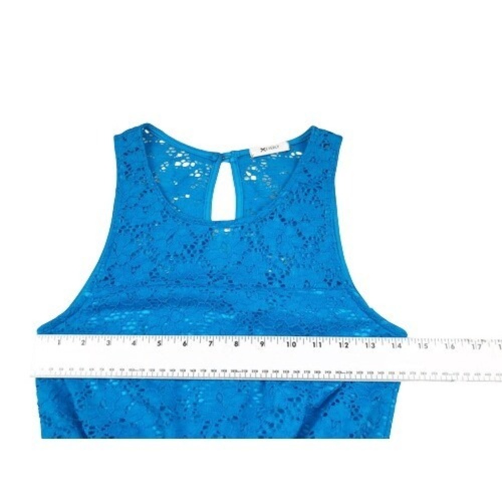 Everly Bright Blue Lace Sleeveless Fit And Flare Dress Size Small - Picture 4 of 6